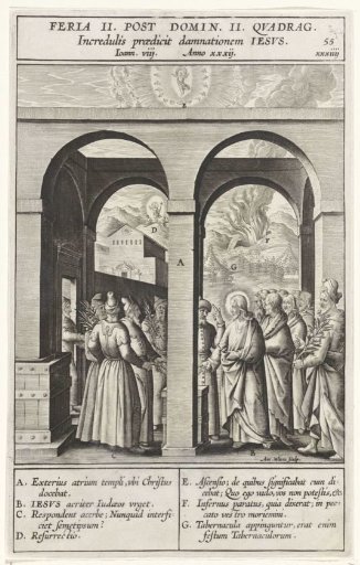 Christ in conversation with the Pharisees in the temple