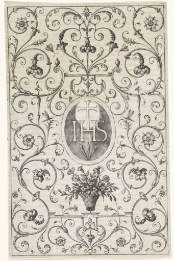 Ornament with Flowers and the Monogram of Christ