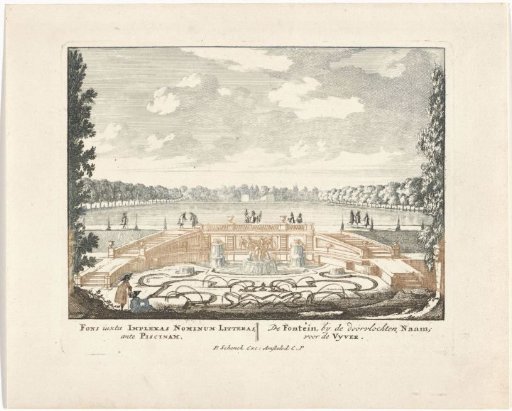 Fountain by the great pond in the gardens of Het Loo Palace