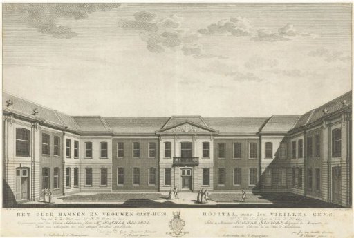 View of the Old Men's and Women's Home (Oudemannenhuis) in Amsterdam, seen from the southwest