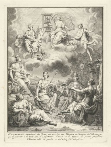 Title Page of Prosper Marchand, Histoire de l'origine de l'imprimerie, 1740
