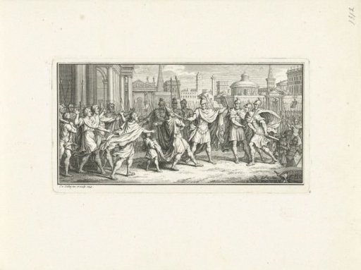 Roman Commander Threatens a Man with a Jewish Pointed Hat
