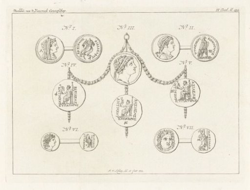 Seven Greek coins