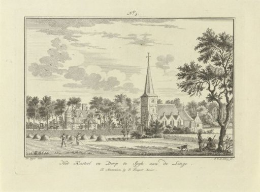 Castle and church at Spijk