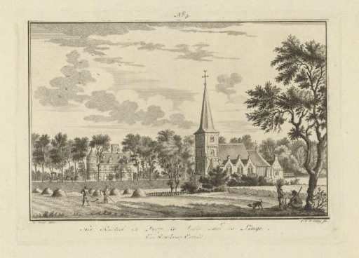 Castle and church at Spijk
