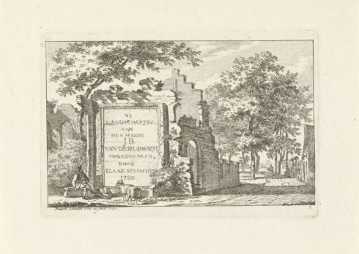 Shepherd by a ruin