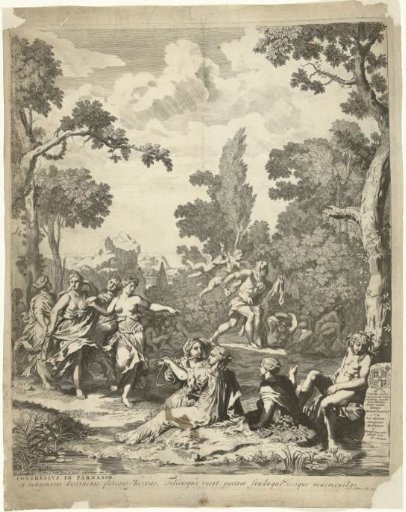 Minerva Visits Apollo and the Muses on Parnassus, Right Part