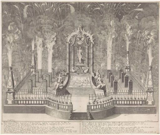 Fireworks for the Celebration of the Peace of Utrecht in Leeuwarden, 1713