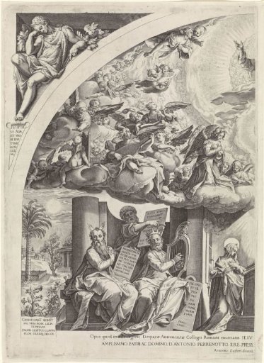 The Annunciation, surrounded by prophets, left part