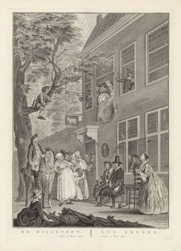 The Misleyden: The Ambassador of the Labberlotten presents himself at the window of the inn 't Bokki in the Haarlemmerhout