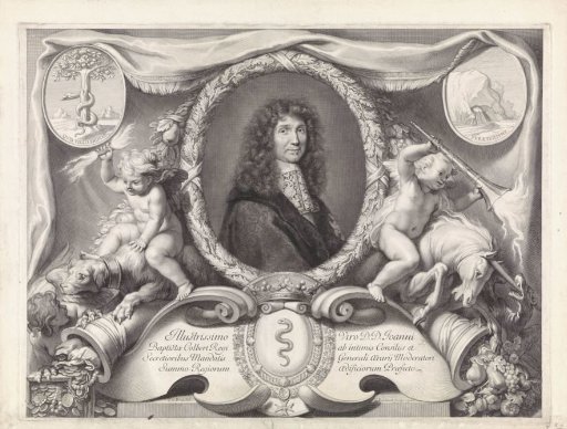 Allegorical representation with a portrait of Jean-Baptiste Colbert