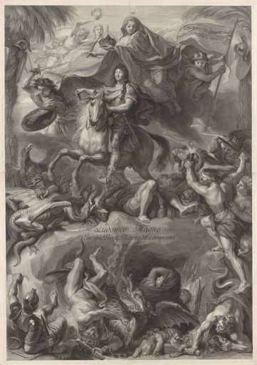 Allegorical equestrian portrait of Louis XIV, King of France