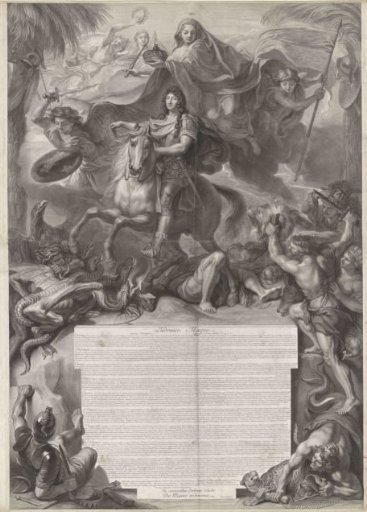 Allegorical equestrian portrait of Louis XIV, King of France