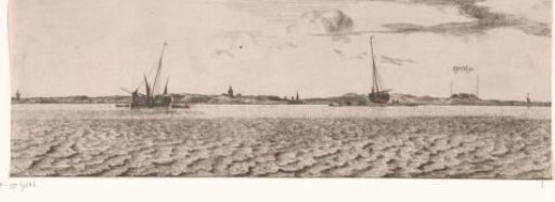 View of a post house on the bank of the Maas