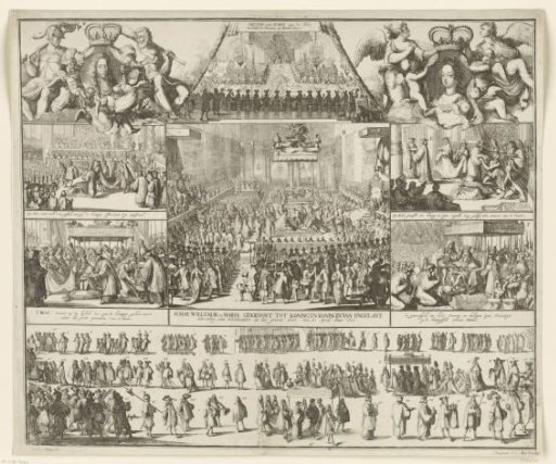 The coronation of William and Mary as King and Queen of England, 1689