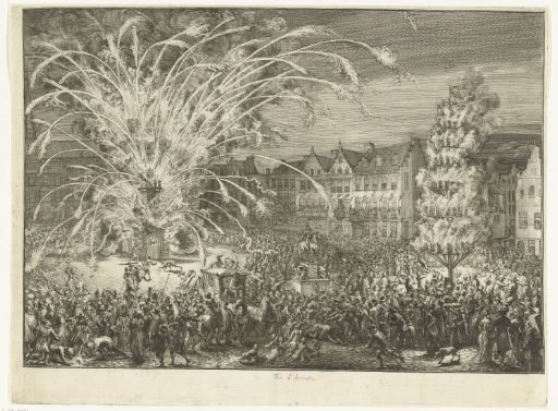 Fireworks for the entry of Leopold I into Brussels, 1686