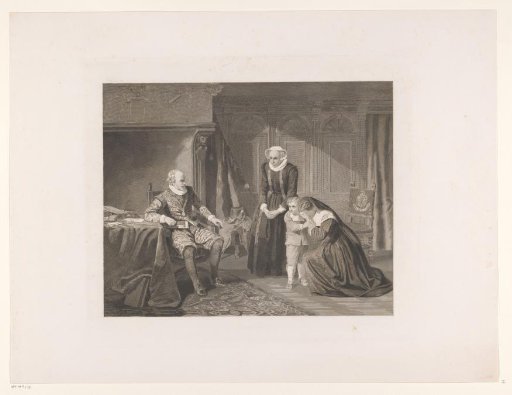 The mother, wife, and son of Reinier van Oldenbarnevelt beg Maurice for mercy, 1623