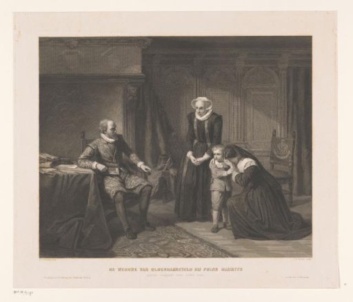 The mother, wife, and son of Reinier van Oldenbarnevelt beg Maurice for mercy, 1623