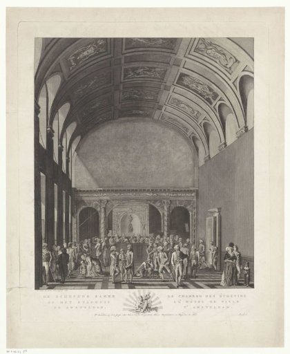 View of the Interior of the Schepenzaal of the Town Hall on the Dam