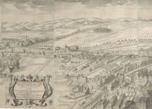 Bird's-eye view of The Hague (left plate)