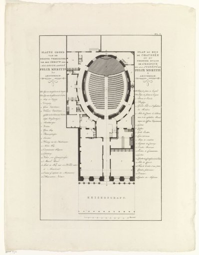 Floor plan of the first floor of the Felix Meritis building in Amsterdam
