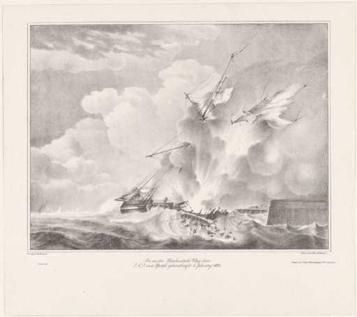 The explosion of the cannon boat of Jan van Speyk, 1831