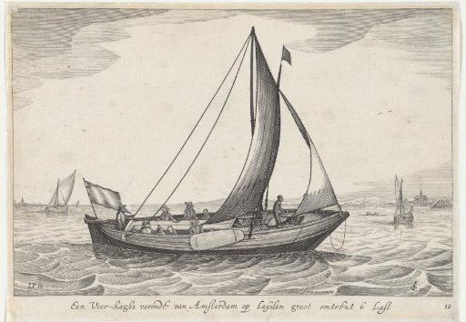 Ferry Barge Sailing between Amsterdam and Leiden