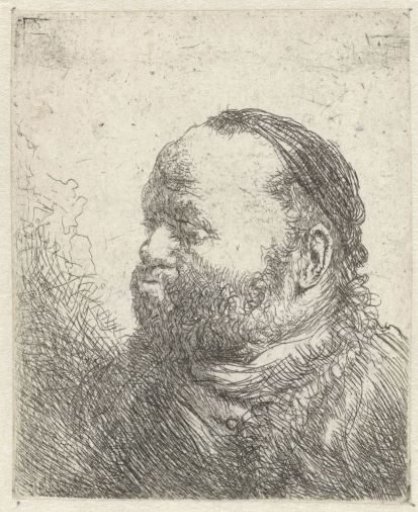 Bust of a man with thick lips