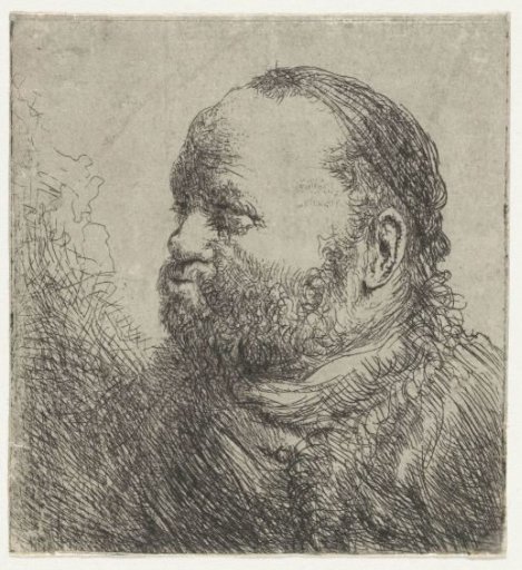 Bust of a man with thick lips