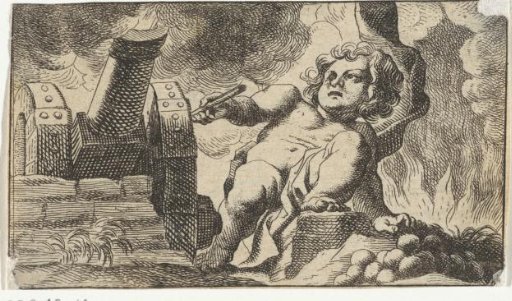 Putto Shooting Cannonballs