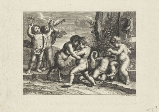 Playing putti in a landscape