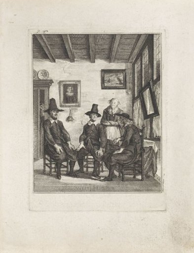 Interior with Three Men and a Maid