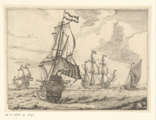 Warships on a Stormy Sea