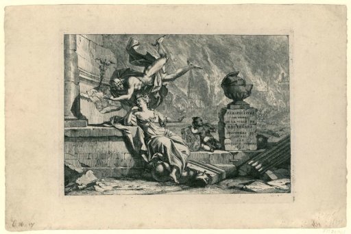 Title print of the series Perspectives des ruines de la ville de Bruxelles