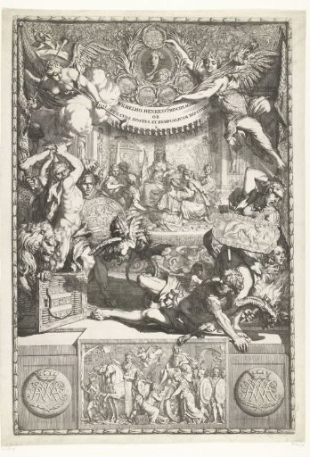 Emblematic print on William III, after the campaign of 1673 and the capture of Grave in 1674