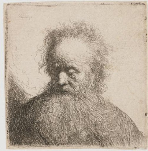 Old man with a flowing beard: bust