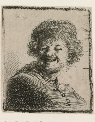 Self-portrait in a Cap, Laughing