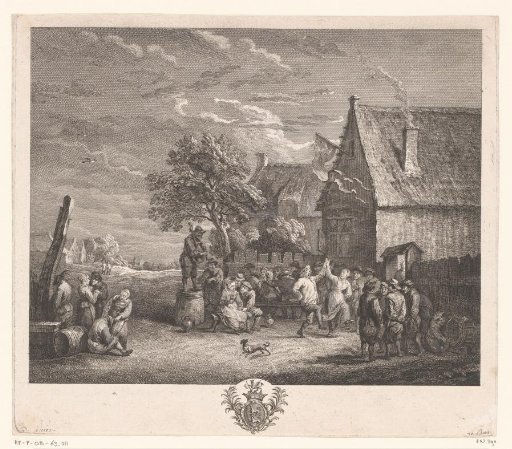 Peasant feast in front of an inn