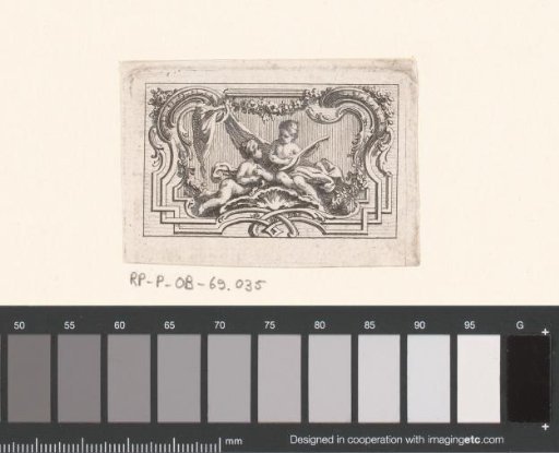 Vignette with Two Music-Making Putti
