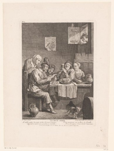 Tavern Interior with a Reading Man at a Table with Other Figures