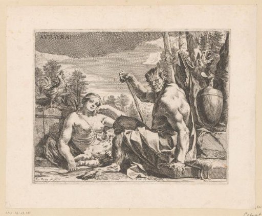 Satyr, bacchante and child resting in a landscape