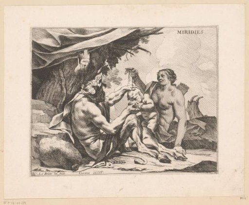 Satyr, bacchante and drinking child