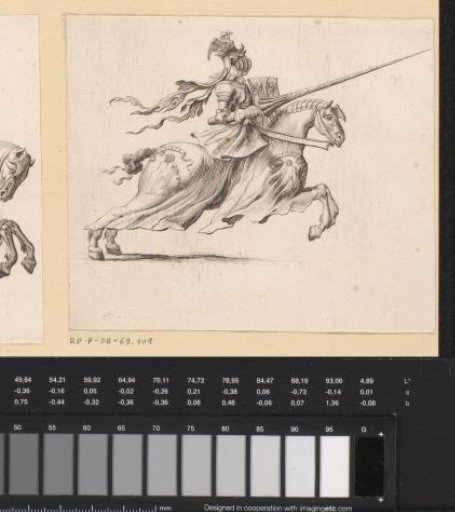 Knight on horseback in armor