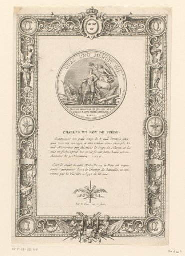 Medal in Honor of Charles XII of Sweden with Ornate Border