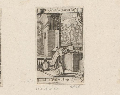Priest kissing the altar