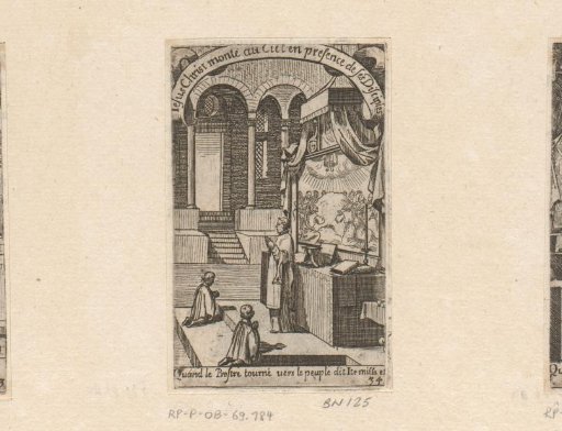 Priest with two altar servers before an altar