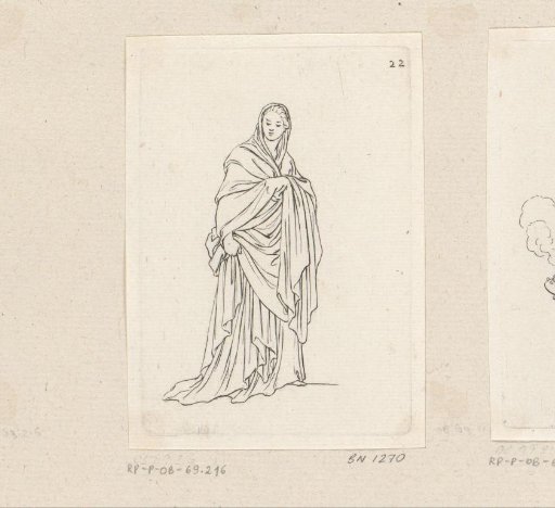 Woman in wide toga