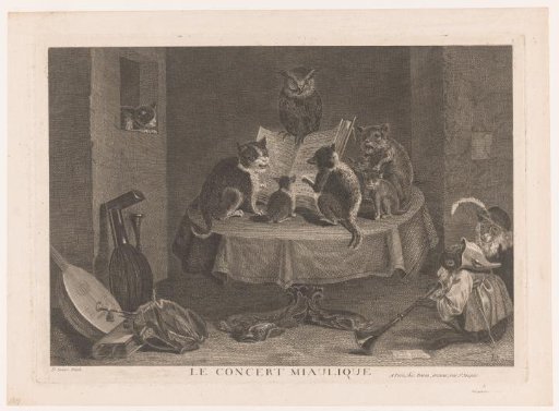 Singing Cats Conducted by an Owl