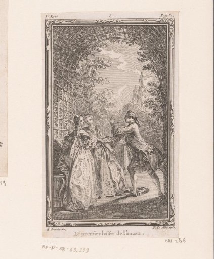 Man with two women under a pergola