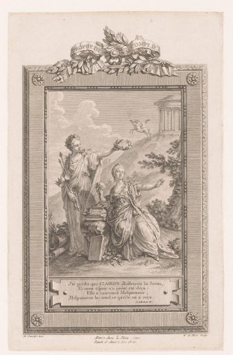 Melpomene crowns Mademoiselle La Clairon